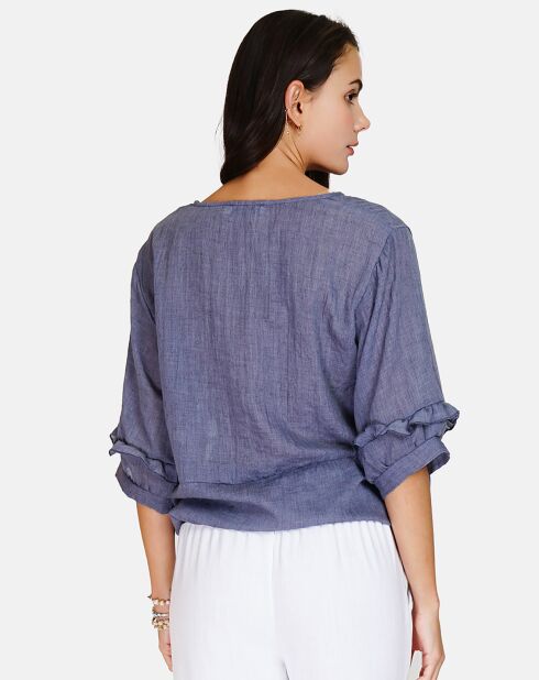 Top 100% Lin Salomé bleu jeans