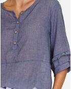 Top 100% Lin Salomé bleu jeans