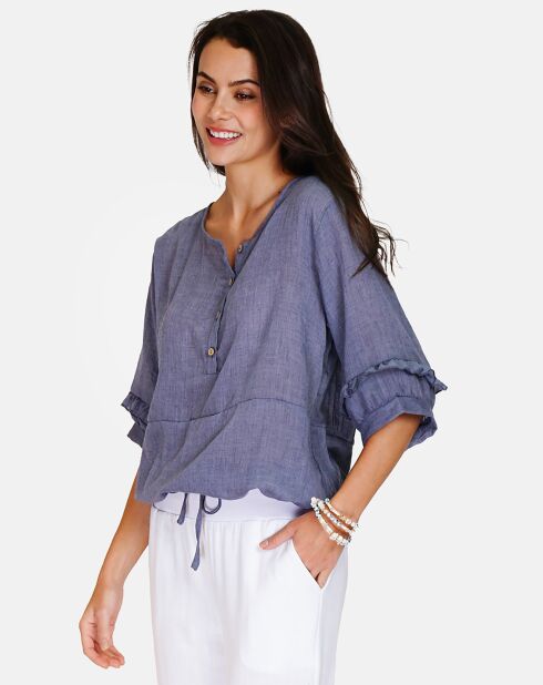 Top 100% Lin Salomé bleu jeans