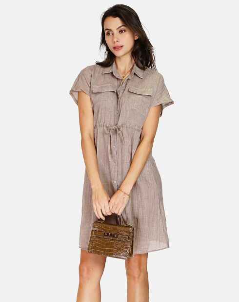 Robe 100% Lin Floriane desert