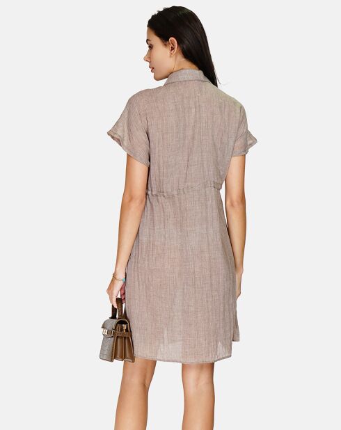 Robe 100% Lin Floriane desert