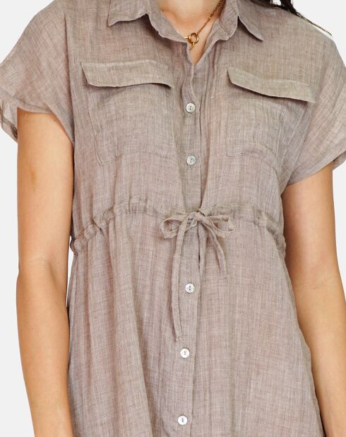 Robe 100% Lin Floriane desert
