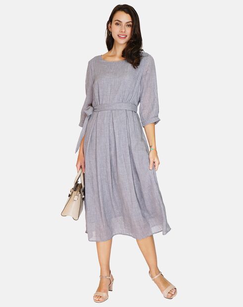 Robe 100% Lin Alice grise