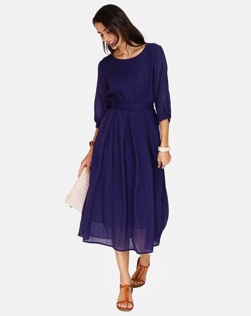 Robe 100% Lin Alice marine