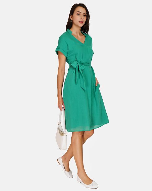 Robe 100% Lin Polette émeraude