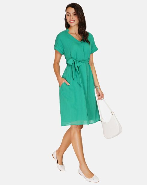 Robe 100% Lin Polette émeraude