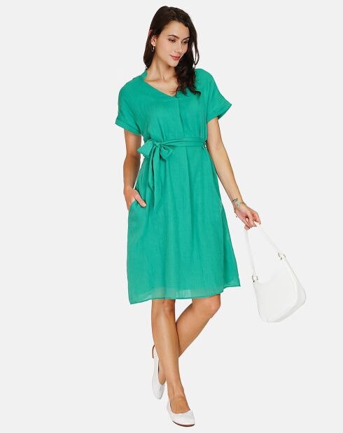 Robe 100% Lin Polette émeraude