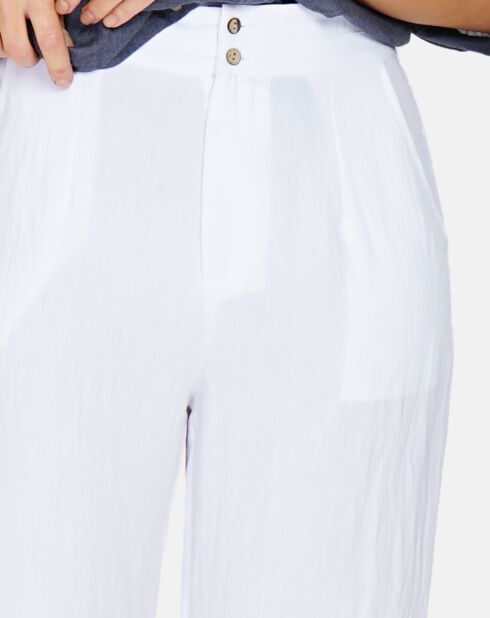 Pantalon en Lin & Coton Sacha blanc
