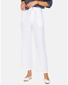 Pantalon en Lin & Coton Sacha blanc