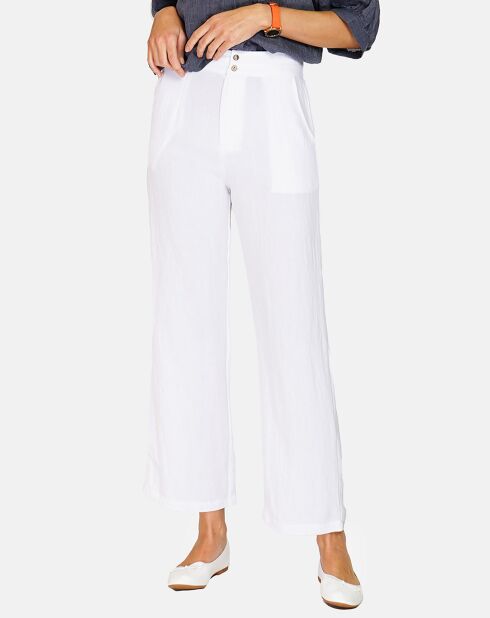Pantalon en Lin & Coton Sacha blanc