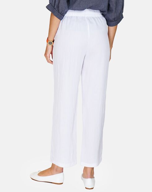 Pantalon en Lin & Coton Sacha blanc