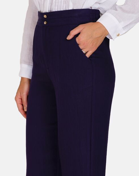 Pantalon en Lin & Coton Sacha marine