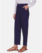Pantalon en Lin & Coton Sacha marine