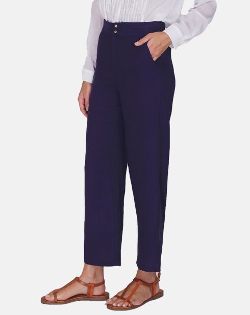 Pantalon en Lin & Coton Sacha marine