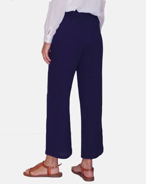 Pantalon en Lin & Coton Sacha marine