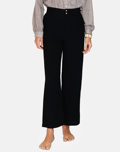 Pantalon en Lin & Coton Sacha noir