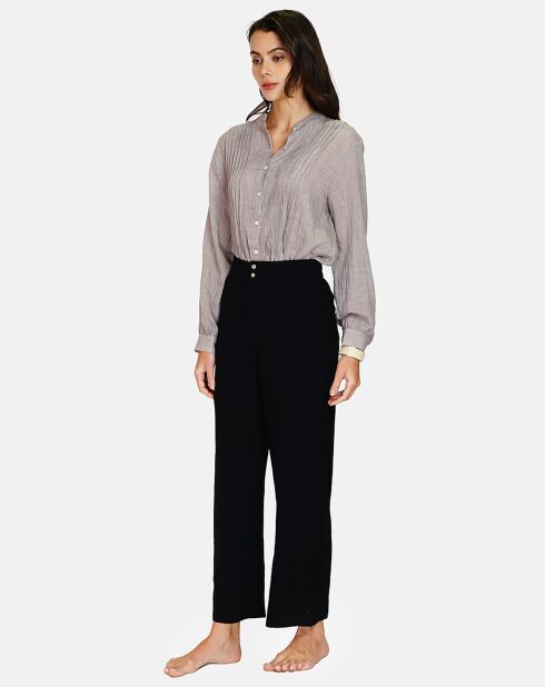 Pantalon en Lin & Coton Sacha noir
