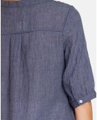 Chemise 100% Lin Laura marine delavé