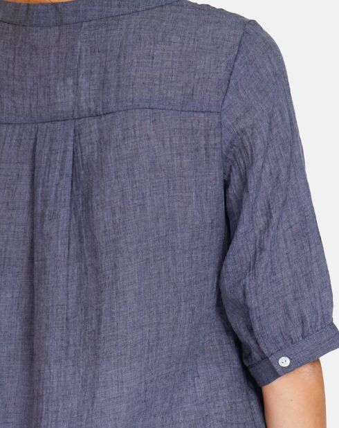 Chemise 100% Lin Laura marine delavé