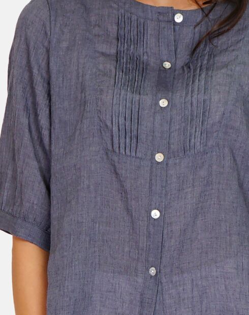 Chemise 100% Lin Laura marine delavé