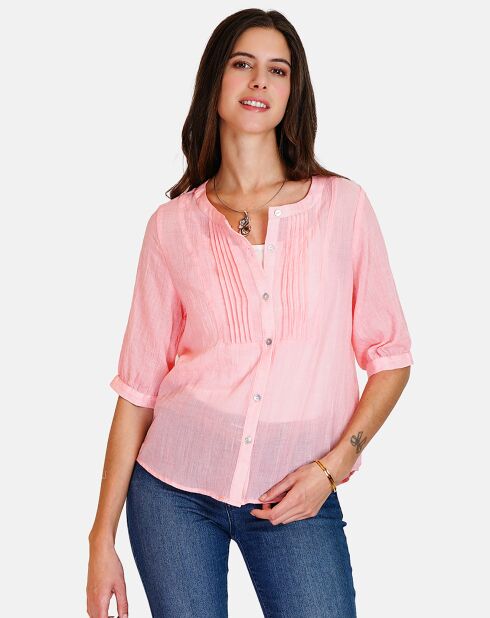 Chemise 100% Lin Laura pêche