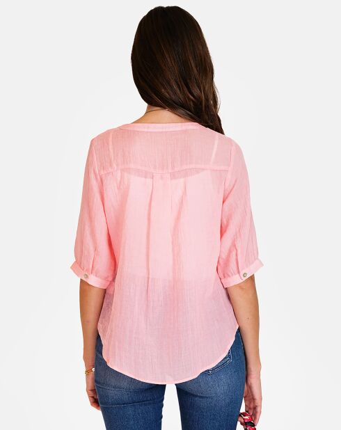 Chemise 100% Lin Laura pêche