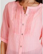 Chemise 100% Lin Laura pêche