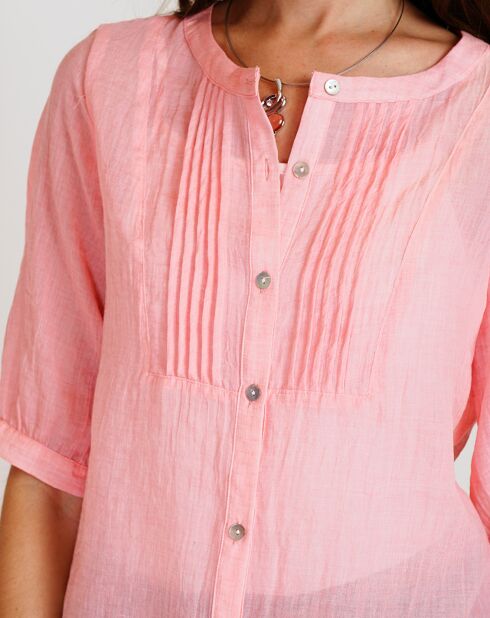 Chemise 100% Lin Laura pêche