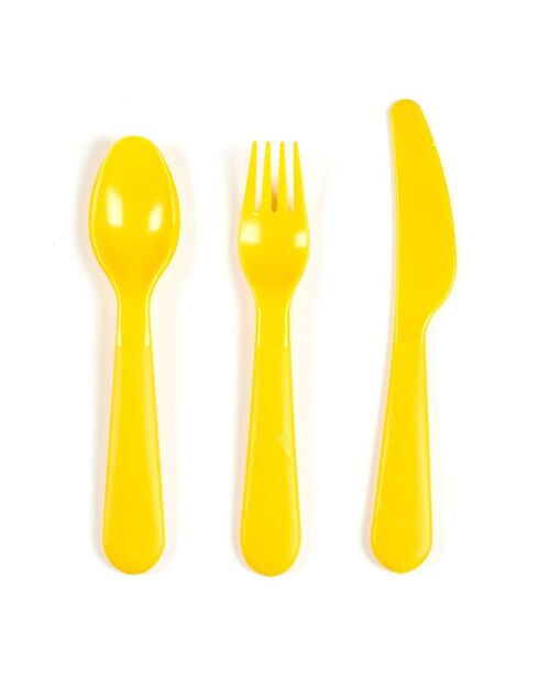 Set de 12 couverts vert/jaune