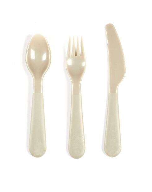 Set de 12 couverts vert/jaune