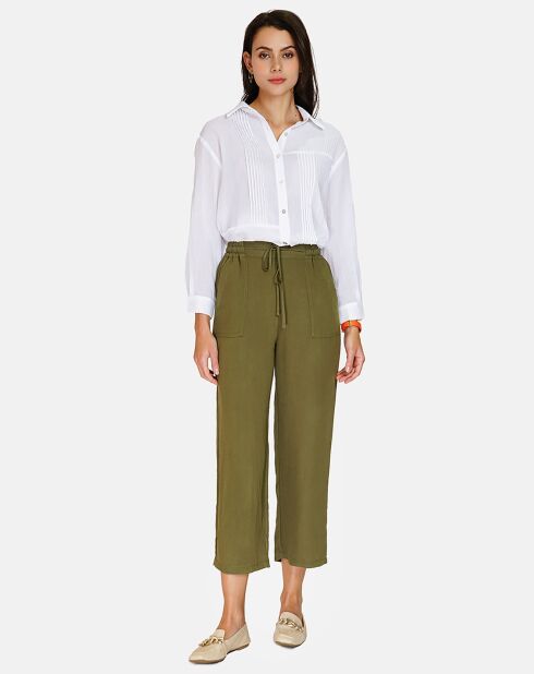 Pantalon en Lin & Coton Marilyne kaki claire