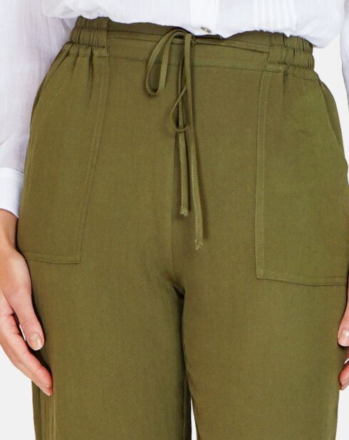 Pantalon en Lin & Coton Marilyne kaki claire