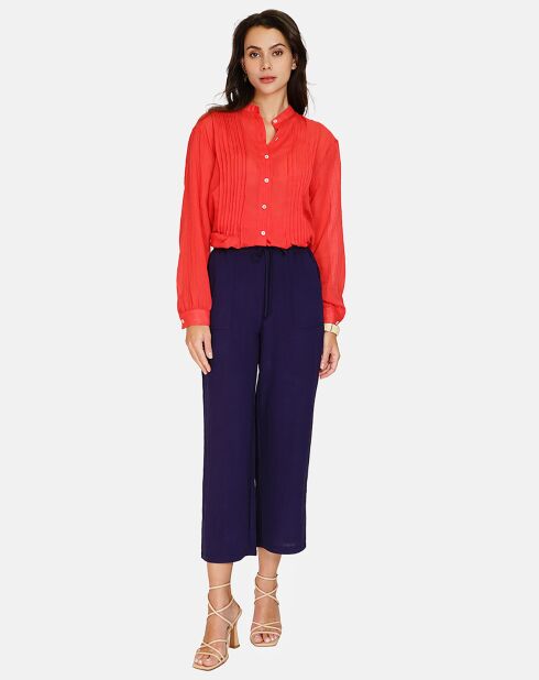 Pantalon en Lin & Coton Marilyne marine