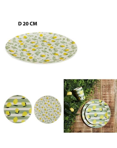 2 Assiettes plastique bain de soleil coloris aléatoire - D.20 cm