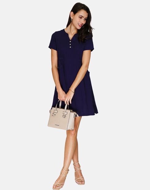 Robe en Lin & Coton Rose marine