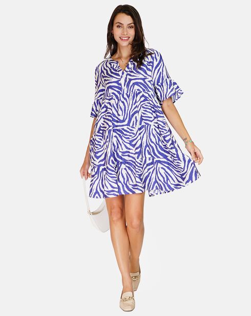Robe en Lin & Coton Olivia royal