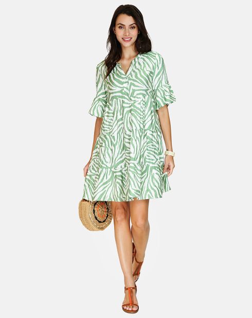 Robe en Lin & Coton Olivia vert d'eau