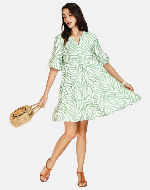 Robe en Lin & Coton Olivia vert d'eau