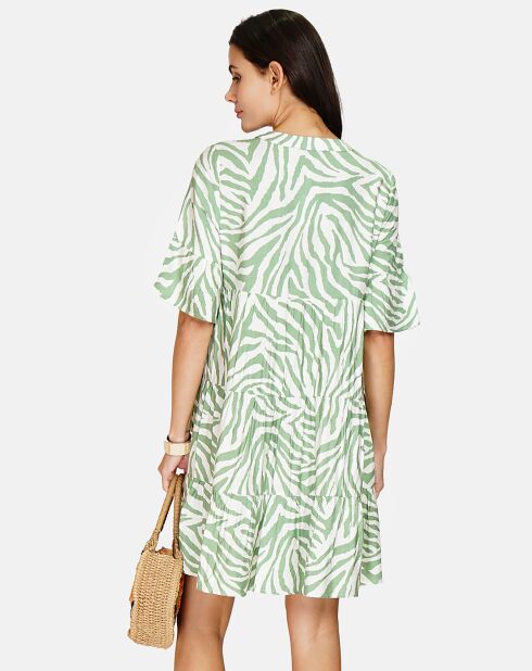 Robe en Lin & Coton Olivia vert d'eau