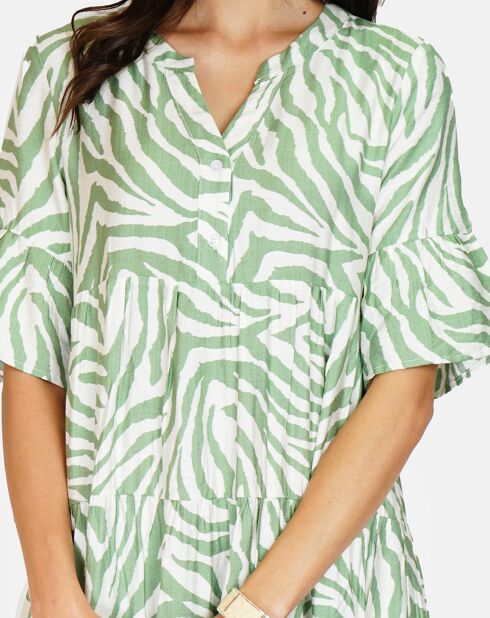 Robe en Lin & Coton Olivia vert d'eau