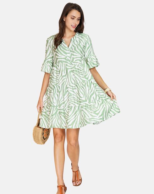 Robe en Lin & Coton Olivia vert d'eau