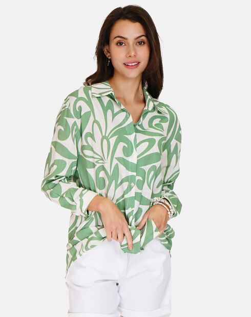 Robe 100% Lin Stéphanie jade