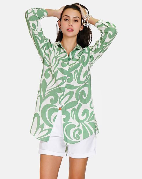 Robe 100% Lin Stéphanie jade