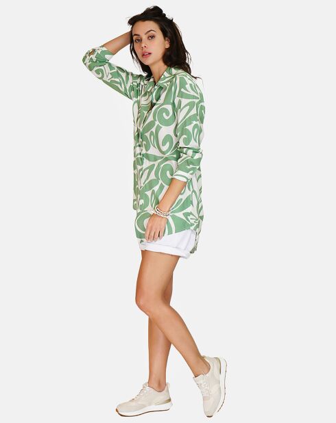 Robe 100% Lin Stéphanie jade