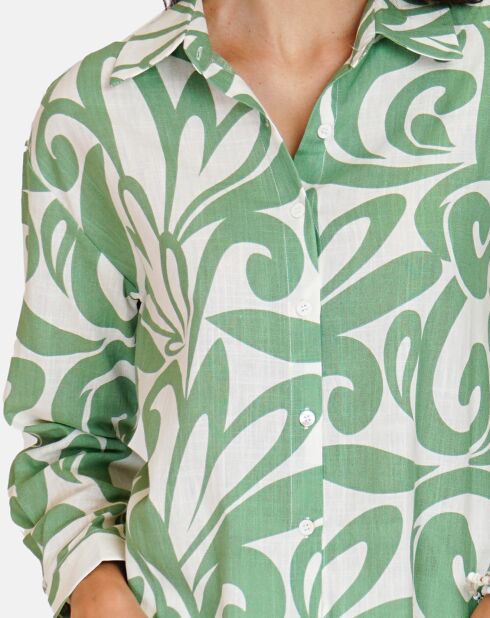 Robe 100% Lin Stéphanie jade