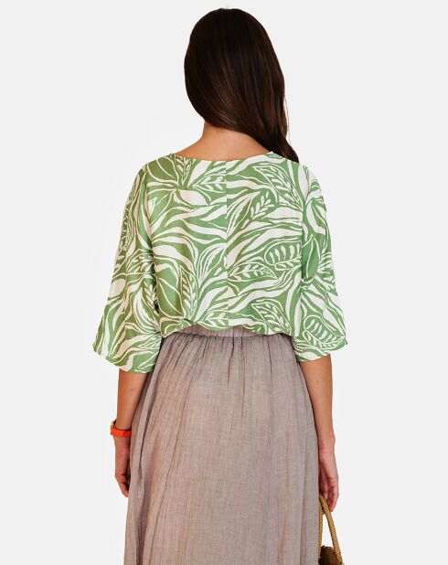 Top en Lin & Coton Géraldine jade