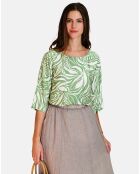 Top en Lin & Coton Géraldine jade