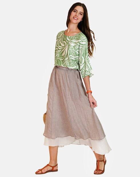 Top en Lin & Coton Géraldine jade