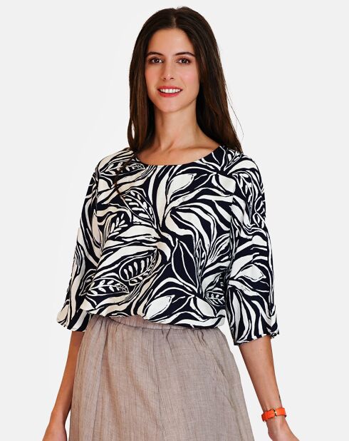 Top en Lin & Coton Géraldine marine