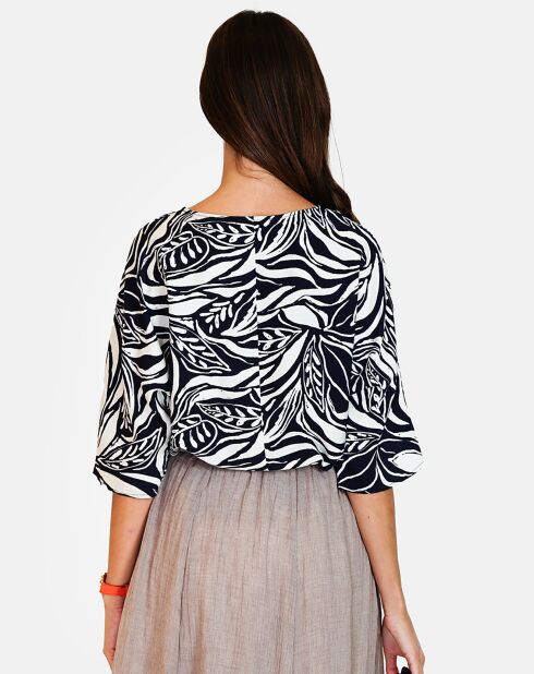 Top en Lin & Coton Géraldine marine